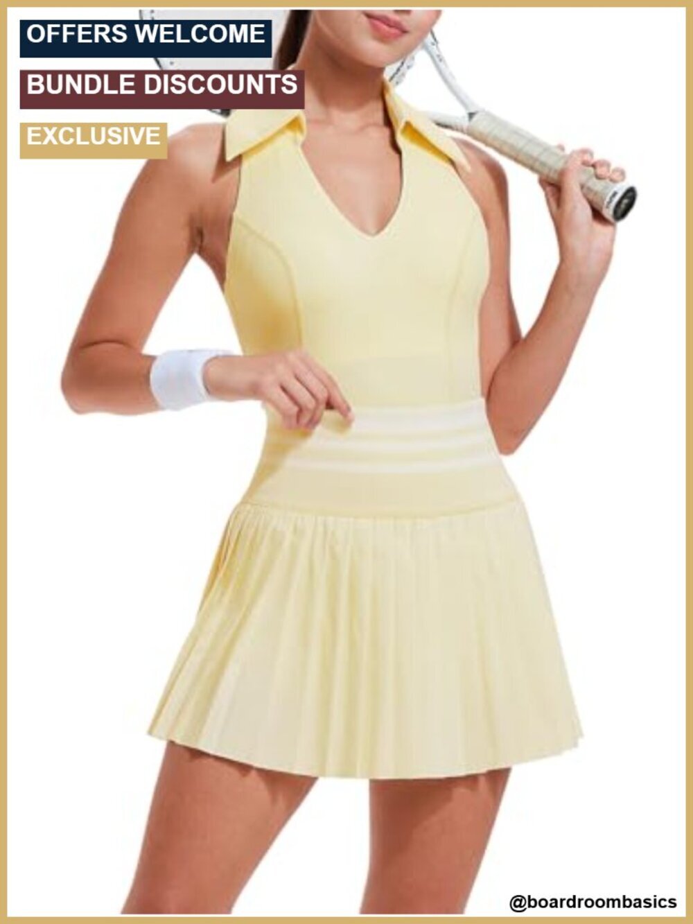 2 Piece Tennis Skirt Set Tank Top Pleated Skort Pockets Athletic Dress